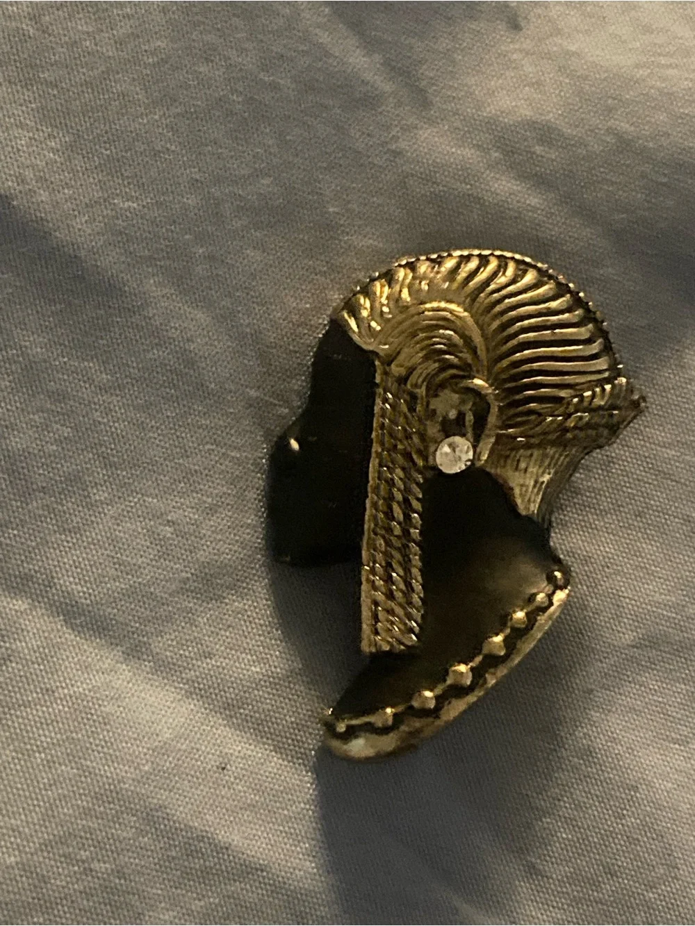 Gold and Black Egyptian Profile Lapel Pin - Women’s Accessory